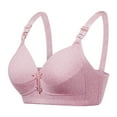 thumbnail image 1 of Mrat Workout Bras for Women Women's Plus Size Bracasual Lace Front Button Shaping Cup Shoulder Strap Underwire Bra Plus Size Wire-Free Workout Bra 8 Pink L, 1 of 2
