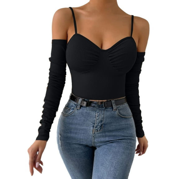 Mrat Compression Tank Tops Fashion Women's Casual Comfortable Solid V-Neck Tops Blouse T-Shirt Compression Tank Tops for Women S-501 Black S