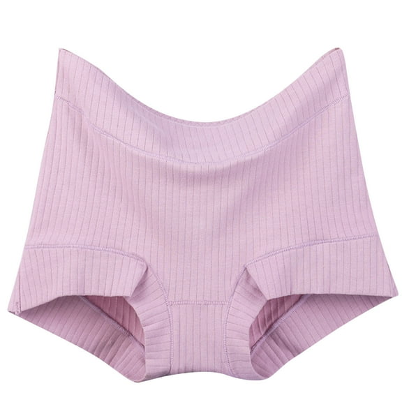 Mrat Cotton Boy Shorts Underwear for Women Women's Solid Plus Size Panties Casual High Waisted Cotton Underwear Soft Briefs Breathable Stretchy Briefs Wool Underwear Women S-193 Hot Pink-a XXL