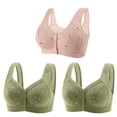 thumbnail image 1 of Mrat Cotton Support Wirefree Bra Bras for Older Women, Comfortable and Convenient Front Button Bra for Seniors S-40 Pink-A 3XL, 1 of 5