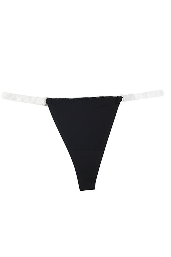 Cotton Underwear for Women Seamless Women's Fashion Cotton Breathable Low Waist G-String Panties Panties Womens Underwear Bikini S-106 Black M