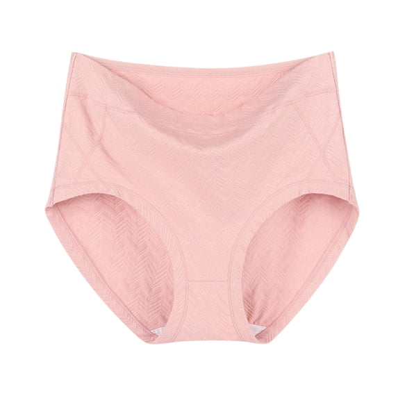 Mrat Cotton Womens Underwear Women's Solid Plus Size Panties Casual High Waisted Cotton Underwear Panties Soft Breathable Stretchy Briefs Cotton Seamless Underwear Women S-192 Pink-a 3XL
