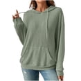 thumbnail image 1 of Mrat Cotton Zip up Hoodie Lady Casual Women's Hooded Collar Neck Summer Qutwear Pocket Gradient Regular Women's Long Sleeve Sweatshirt for Lady S-19 Green M, 1 of 7