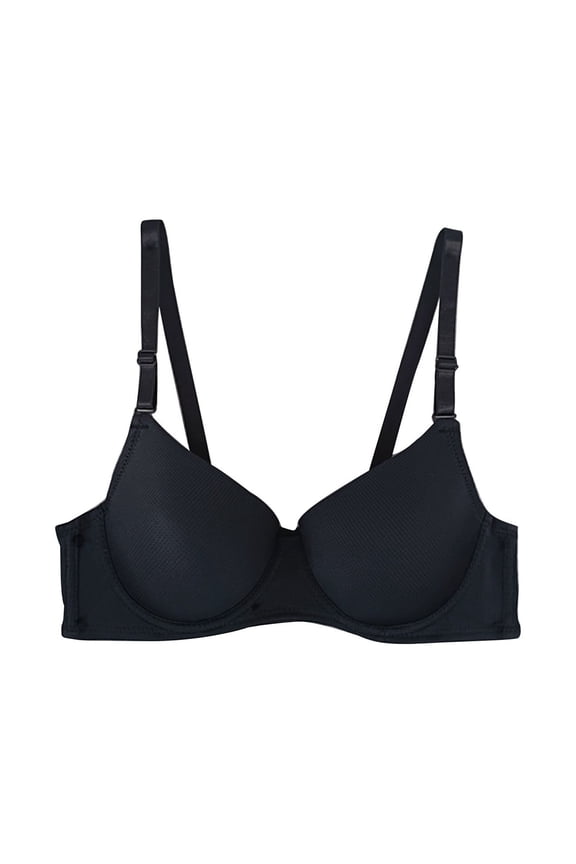 Cute Bras for Women Women Solid Underwear Small Breasts Push Up Detachable Double Shoulder Straps Underwire Bra Lace Bralettes for Women with Support S-1504 Black M