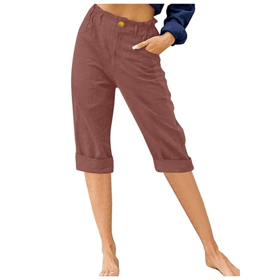 Mrat Drawstring Pants Women Women's Loose Wide Leg Pants High Waist Straight Pants Casual Pants Cozy Wide Legs Cropped S-37 Wine M