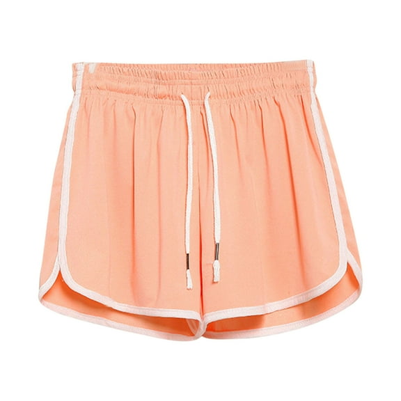 Mrat Dress Pants Ladies Womens Plus Size Comfy Drawstring Casual Elastic Waist Pocket Loose Shorts Pants Women Solid Color Pants S-1 Pink-A XL