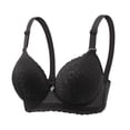 thumbnail image 1 of Mrat Everyday Lace Bras Womens Comfy T-Shirt Bra, Underwire Bra, Full Cover Bras for Women High Support Bralettes for Women S-2 Black 38, 1 of 8