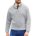 thumbnail image 1 of Mrat Fall Jackets for Men Trendy Men's Fashion V-Neck Warm Outdoor Long Sleeve Knitted Sweater Tops V-Neck Sweater Mens Textured Pullover Sweater S-121 Gray XL, 1 of 1