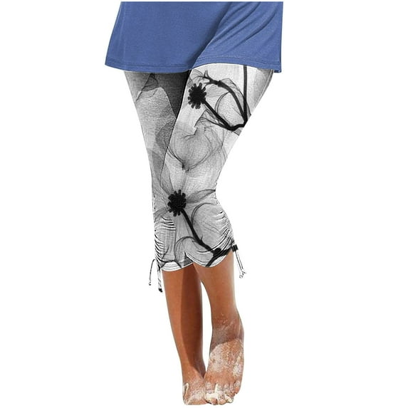 Mrat Fashion Pants for Women Summer Casual Capris Ladies Comfy Athletic Sweatpants with Pockets Printed Soft Stretchy Pants Seamless Legging White_AA XL