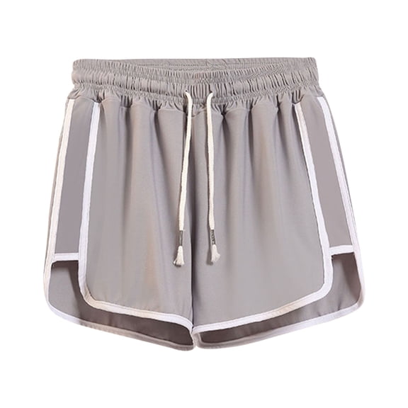 Mrat Flare Sweatpants Ladies Womens Plus Size Comfy Drawstring Casual Elastic Waist Loose Shorts Pants Elastic Waist Shorts Women S-2 Gray XL