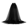 thumbnail image 1 of Mrat Flowy Maxi Skirt Women Trendy Solid Color Long Skirt Irregular Mesh Skirt Multilayer Maxi Skirt Peasant Skirt S-181 Black One Size, 1 of 4
