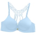 thumbnail image 1 of Mrat Front Buckle Bra Womens Back Lace Seamless Bra GatheRed-A Support Leopard Print Bralettes S-17 Blue 3XL, 1 of 4