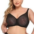 thumbnail image 1 of Mrat Front Close Bra Women's Bra Daily Bra Oversized Bra and Seamless Gathered with Steel Rings Adjustable Bra S-318 Black 85D, 1 of 9
