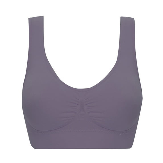 Mrat Half Bras for Women Women Solid Color Plus Size Ultra-Thin Large Bra Sports Bra Full Bra Cup Tops S-91 Dark Purple,Purple,Light blue XXL