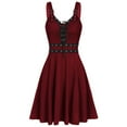thumbnail image 1 of Mrat Halloween Dress for Women Plus Size Costumes Suspenders Strap Lace up Gothic Dresses S-101 Wine M, 1 of 6