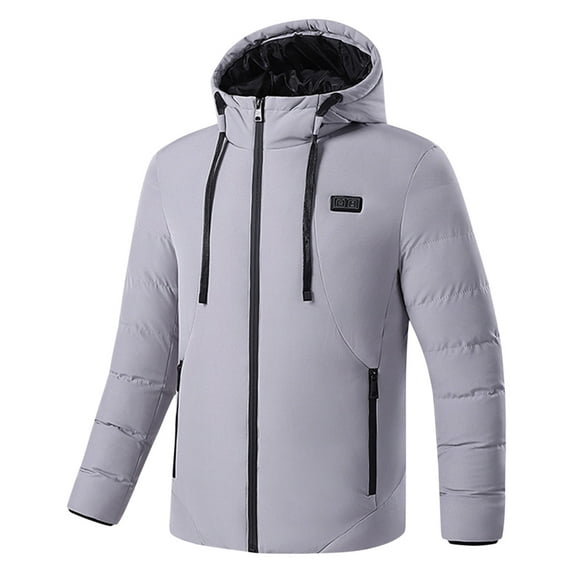Mrat Heated Jackets for Men Women No Battery Pack, Electric Heated Coat Unisex Heating Winter Coat Heat Jacket Jackets for Lady Fleece S-170 Gray 4XL