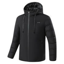 Mrat Heated Jackets for Men Women with Battery Pack, Electric Heated Coat Unisex Heating Winter Coat Heat Jacket Lightweight Zip up Hoodie Lady S-170 Black L
