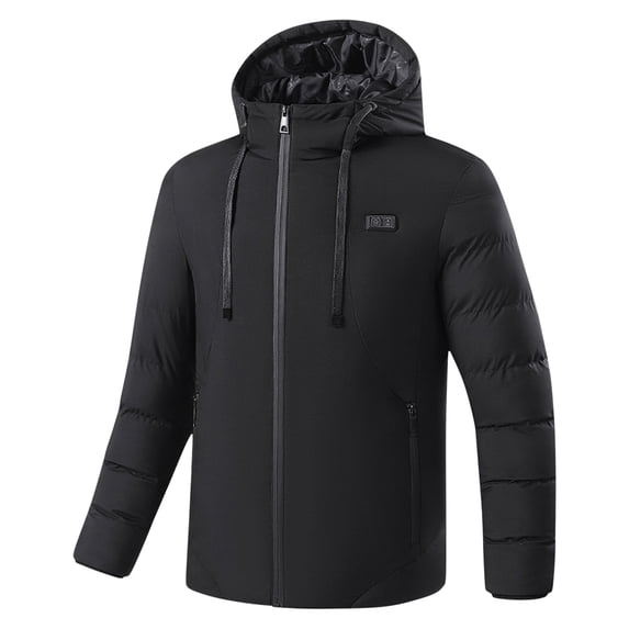 Mrat Heated Jackets for Men Women No Battery Pack, Electric Heated Coat Unisex Heating Winter Coat Heat Jacket Lightweight Zip up Hoodie Lady Black L