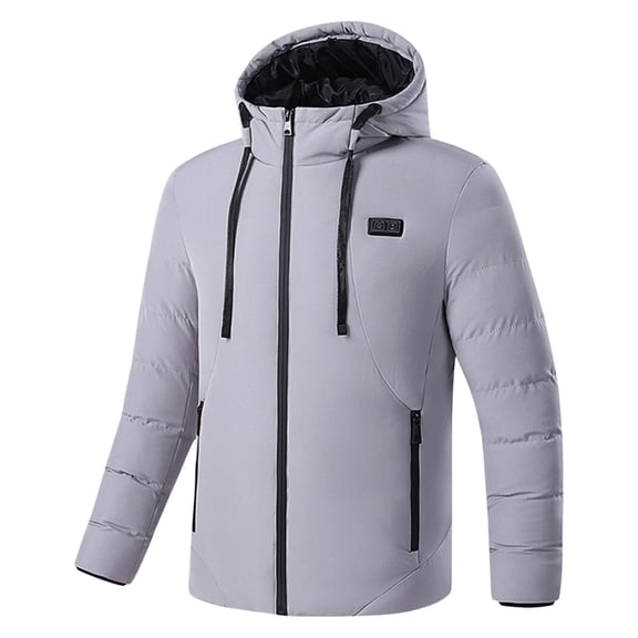 Mrat Heated Jackets for Men Women No Battery Pack, Electric Heated Coat Unisex Heating Winter Coat Heat Jacket Coat for Lady Gray M