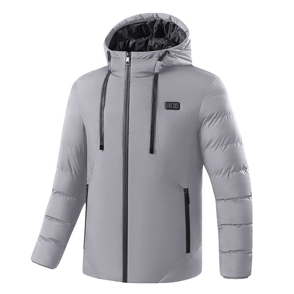 Mrat Heated Jackets for Men Women with Battery Pack, Electric Heated Coat Unisex Heating Winter Coat Heat Jacket Winter Coat S-170 Gray XL