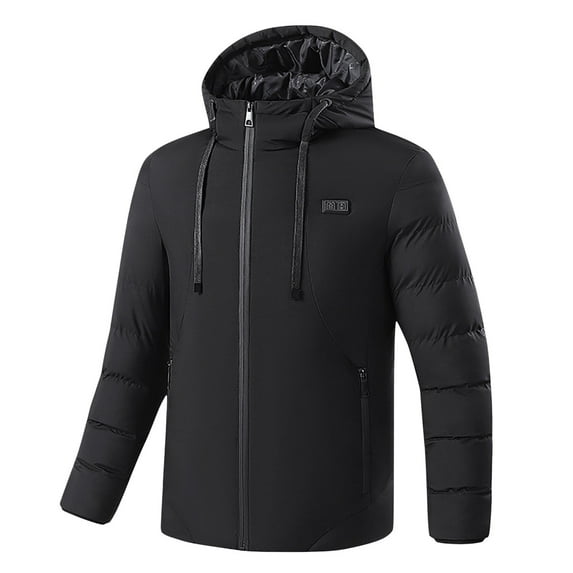 Mrat Heated Jackets for Men Women with Battery Pack, Electric Heated Coat Unisex Heating Winter Coat Heat Jacket Women Long Coat S-170 Black 6XL