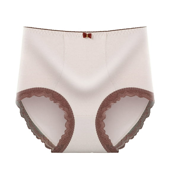 Mrat High Cut Underwear Women Fashion Women's Breathable Soft Stretch Panties Underwear with Belly Briefs Underwear Women S-263 Pink-a One Size
