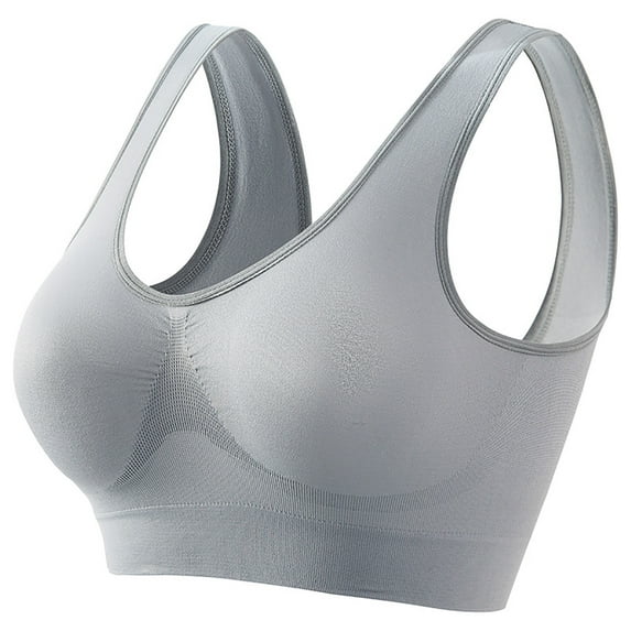 Mrat High Neck Sports Bra Seamless Sports Bra for Women, Wirefree Yoga Bra with Removable Pads for Women Sports Bras for Lady Pack S-65 Gray 3XL