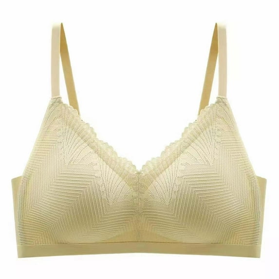 Mrat High Support Athletic Bras for Women Women's Bra Ultra-Thin Cup No Steel Underwear Gathered Sleep Bra Shaper Bras S-6 Yellow L