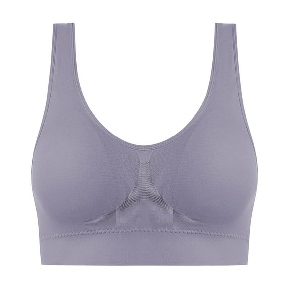 Mrat High Support Sports Bras for Women Ladies Traceless Comfortable One-Piece No Steel Ring Breathable Gathering Bra Woman Underwear Sports Bras for Women High Support Large Bust S-245 Gray S