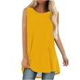 thumbnail image 1 of Mrat Knit Tank Tops for Women Women Tank Summer Solid Color Round-Neck Sleeveless Casual Tunic Tops Blouse S-81 Yellow M, 1 of 6