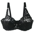 thumbnail image 1 of Mrat Lace Bras for Women Women Lady Lace Gathered Bra Plus Size Sports Bra Underwear Yoga Hollow Out Bra Cup Womens Wireless Padded Bra S-1239 Black 3Xl, 1 of 4