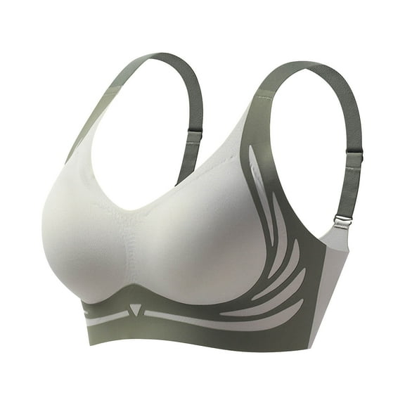 Mrat Lace Bras for Women Womens Gathered Bra, Soft Comfortable Breathable Bra,Wireless Push-Up Bra, Lift Lingerie Bra Everyday Sports Underwear Bras S-262 Green L