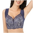 thumbnail image 1 of Mrat Lace Plus Size Bra Womens Seamless Wireless Tank Sleeping Bra Sports Bra Everyday Bralettes S-23 Blue 5XL, 1 of 6