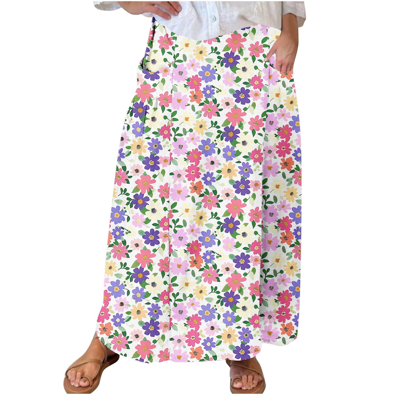 Dawwoti Women's Hollow Lace Maxi Skirt – High Waist Swing Umbrella Skirt For Fall & Winter - View #3