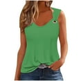 thumbnail image 1 of Mrat Lace Tank Tops Women's Solid Color Camisole Sleeveless T-Shirt Loose Tank Tops Racer Back Tank Tops Womens S-41 Green M, 1 of 4