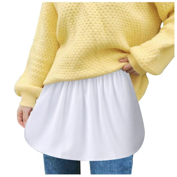 Mrat Ladies Plus Size Half Short Women's Layered Tiered Sheer Solid Color Extender Half Slip Plus Size Skirt Mesh Shorts Women S-5 White 3XL