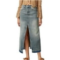 thumbnail image 1 of Mrat Ladies'S Skirts Women's Classic Vintage Fashion Tight Denim Long Skirt Half Length Skirt Women'S Skirts S-41 Blue XL, 1 of 6