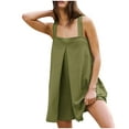 thumbnail image 1 of Mrat Ladies Sequin Pants Solid Women’S Elastic Waist for Casual with Casual Pockets Short Length Pants Jumpsuit Women Plus Size Half Short S-563 Green XXL, 1 of 8