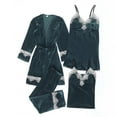 thumbnail image 1 of Mrat Lingerie for Women Role Playing Pajama Sets 4PC Nightgown Gold Robes Lightweight Lingerie Ladies Nightgowns & Sleepshirts Velvet Pajamas Lace Nightdress Sleepwear Trousers Green_A XXXL, 1 of 8