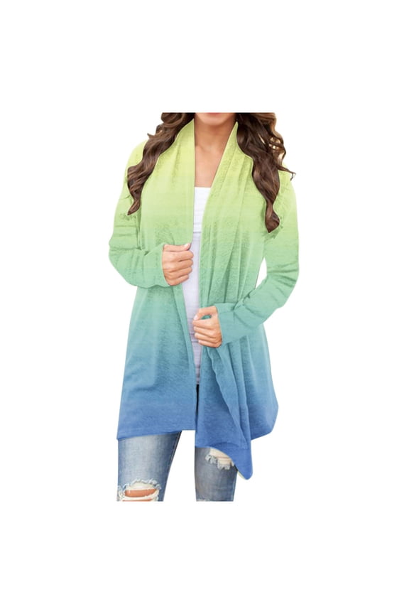 Long Cardigans for Women Summer Winter Printed Long Sleeve Crochet Cardigan Beach Cover Ups Blouse Lightweight Jacket Blouse Tops Loose Duster Cardigans Tops Coat Cardigan Sky Blue L