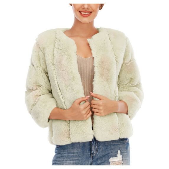 Mrat Long Sleeve Hoodless Casual Outwear & Jackets Winter Fleece Jacket Ladies Short Coat Warm Jacket Long Sleeve Outerwear Female Plaid Jacket Casual