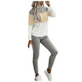 thumbnail image 1 of Mrat Long Sleeve Round-Neck Shirts Sets Solid Color Outfits Tracksuits Ladies Sleeveless Split 2 Piece Set Casual Short Pants Casual Outfit Sportswear Long Sleeve Shirts Jogger Pant Set, 1 of 6