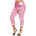 thumbnail image 1 of Mrat Loose Soft with Pockets Sweatpants Women's Oversized Temperament Printed Sports Leggings Paired with Hip Lifting Yoga Capris Summer Pants S-98 Pink-A 4XL, 1 of 4