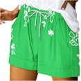 thumbnail image 1 of Mrat Loose Yoga Pants Comfy Women Summer Illustration Lace Up Elastic Pocket Casual Shorts Women Scrub Pants S-333 Green M, 1 of 5