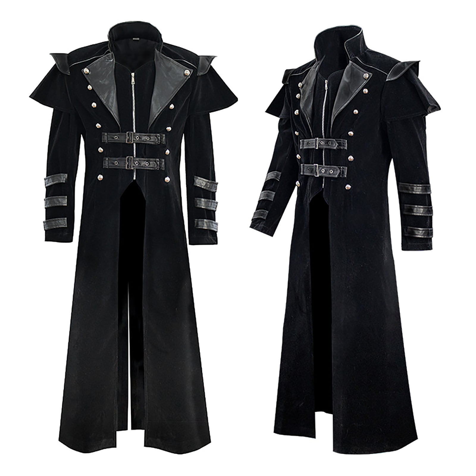 Mrat Men's Fashion Gown Tea Gown Coat Windbreaker Gothic Style Gothic Retro  Gown Jacket Men's Retro Gothic Steampunk Dress Coat XL X-Large