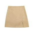 thumbnail image 1 of Mrat Midi Skirts Women's New Fashion Style Long Sleeve Solid Color Double Breasted Suit Short Skirt Long Skirt S-117 Khaki L, 1 of 5