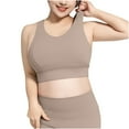 thumbnail image 1 of Mrat Non Padded Wireless Bra Women's Athletic Bra High Coverage Low Impact Workout Sports Bra Wireless Comfortbale Backless Bralettes Cropped Tank Tops S-132 Khaki XXL, 1 of 7