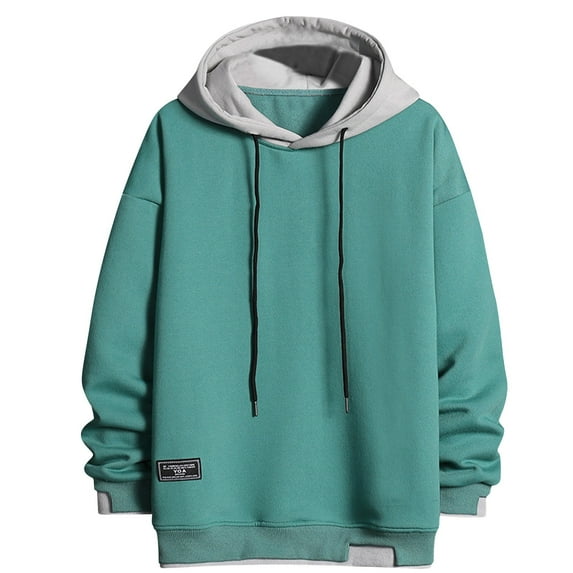 Mrat Oversized Sweatshirt for Men Cute Men's Spring Loose Color Collocation Fashion Casual Sports Shirt Hoodie Hoodie Men Hoodies Jacket S-30 Green L