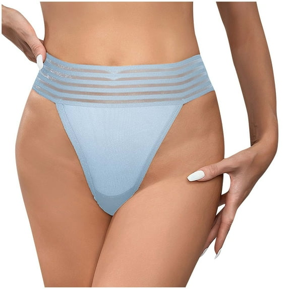 Mrat Panties for Women Plus Size Women's Cotton Seamless with Triangular Breathable Brief Womens Trendy Underwear S-166 Light Blue M