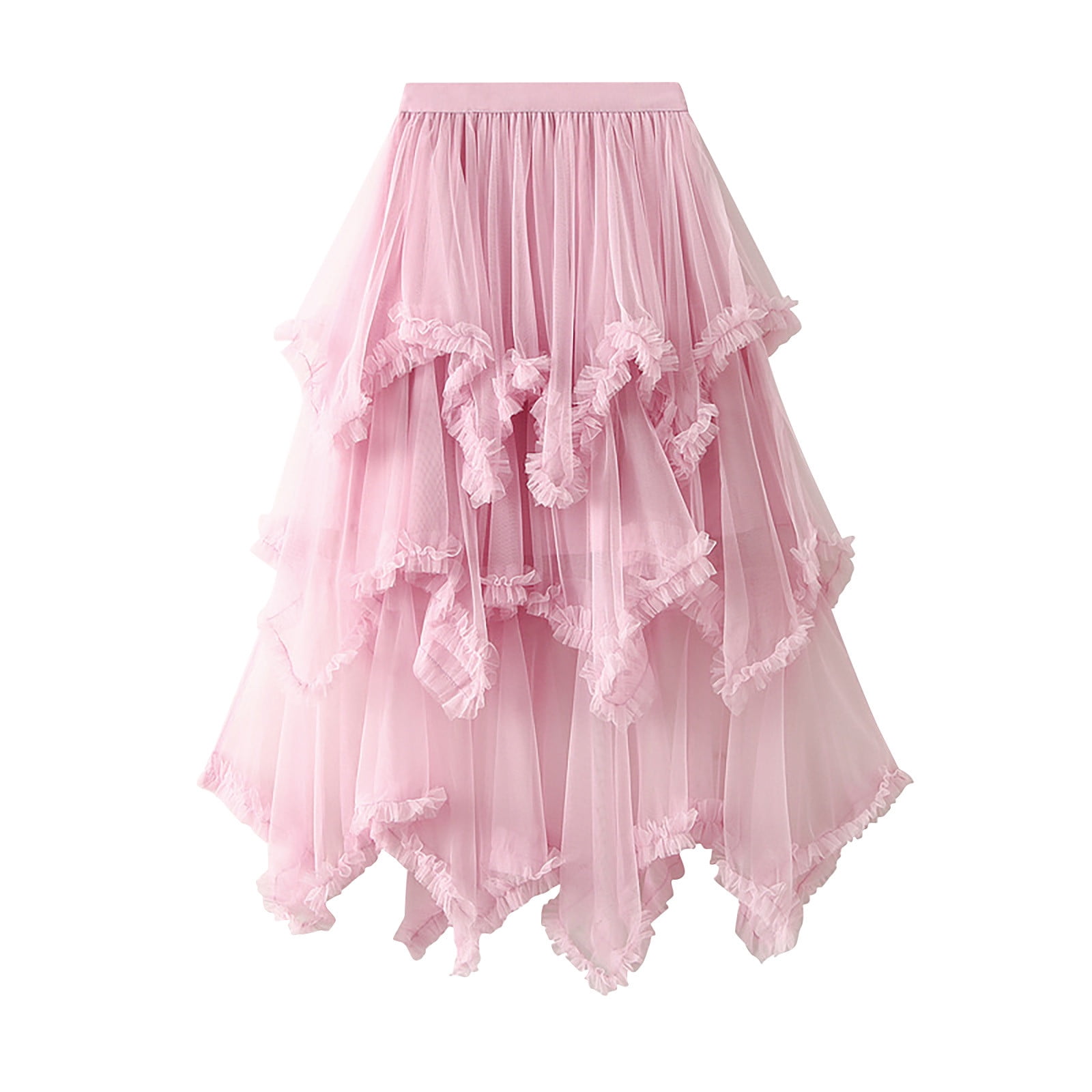 Pink ruffle hotsell hem pencil skirt